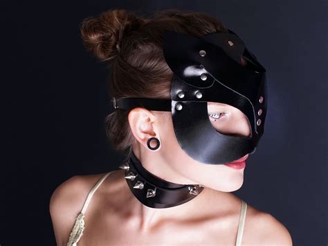 Bdsm Gear For Submissive Bondage Bdsm Mask For Women Fetish Etsy