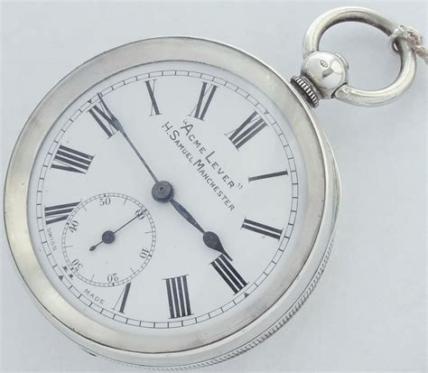 made in england acme lever h samuel manchester antique pure silver art deco vintage watch by