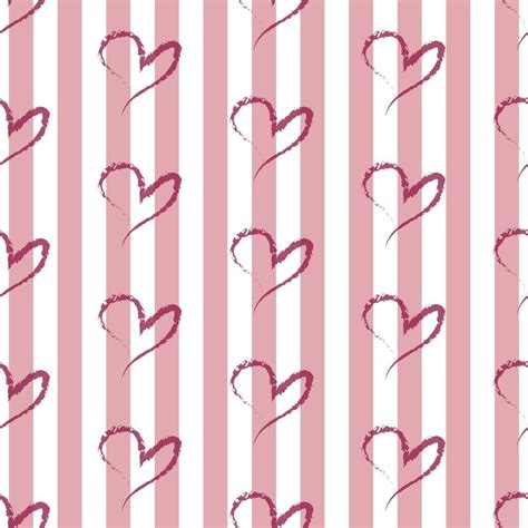 Seamless Heart Pattern On Pink Stripe Background 5219862 Vector Art At