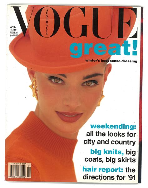 Vogue Australia No 4 April 1991 Original Vintage Magazine 30th Etsy