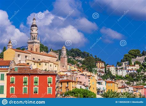 Old Town Architecture Of Menton On French Riviera Stock Photo Image