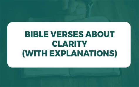 30 Bible Verses About Clarity With Explanations Study Your Bible