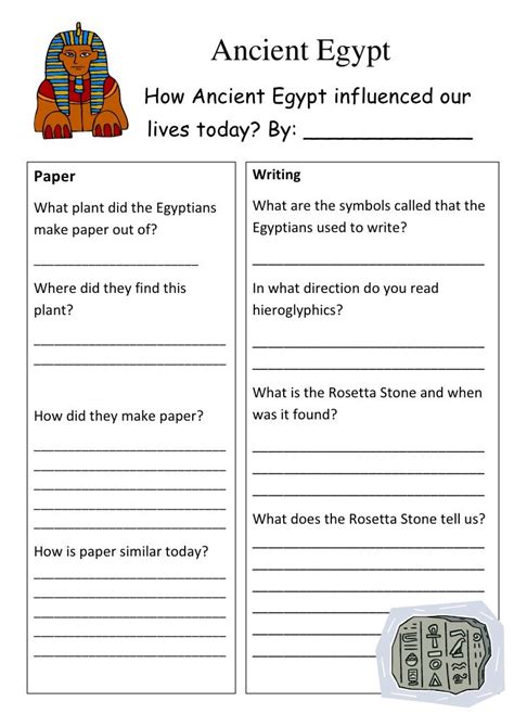 Free Printable Ancient Egypt Worksheets
