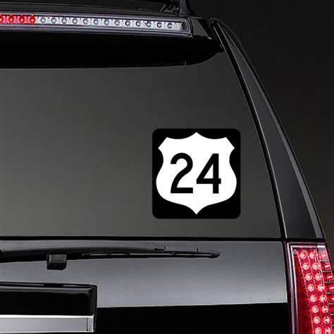 Highway 24 Sign With Black Border Sticker