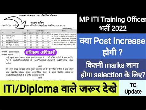 MP ITI Training Officer Vacancy ITI Training Officer Recruitment Selection Process