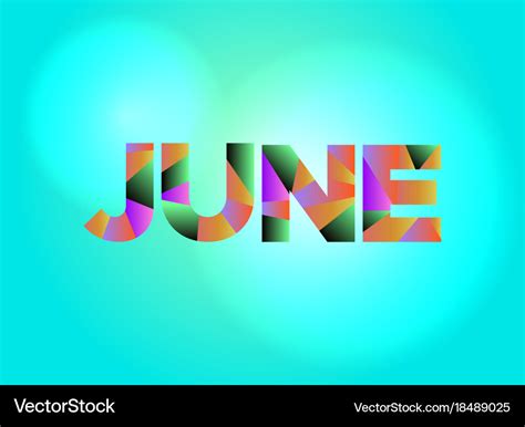 June Theme Word Art Royalty Free Vector Image Vectorstock