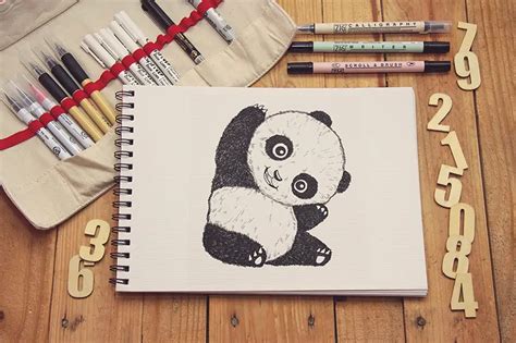 Step By Step Tutorial Easy Cute Drawing Panda In 10 Minutes