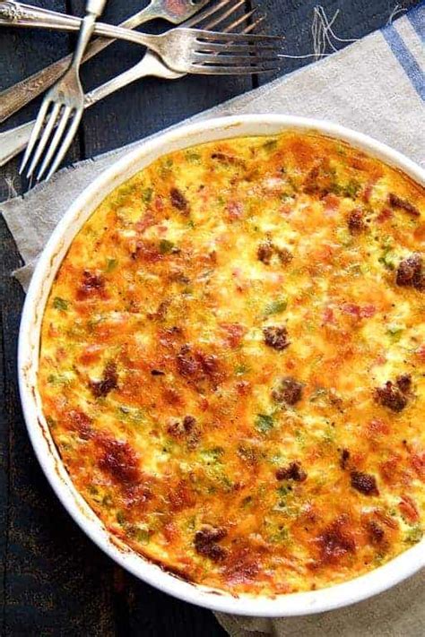Crustless Bacon Egg And Cheese Quiche Recipe Image Of Food Recipe