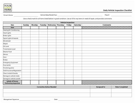 Heavy equipment should be inspected daily to prevent costly maintenance or accidents. New Work List Template #exceltemplate #xls #xlstemplate # ...