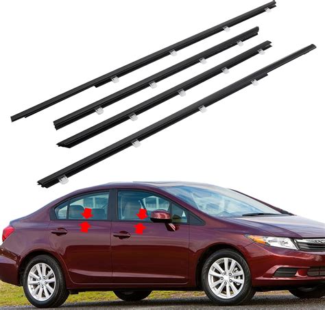 Genuine Honda Civic Door Window Belt Molding Weatherstrip Right Front