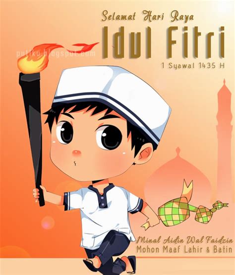 Gambar Kartun Ucapan Idul Fitri At Idul Fitri
