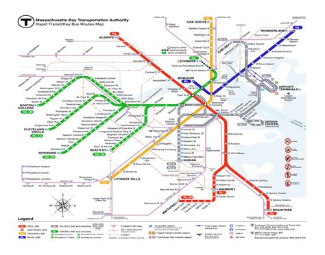 Boston Map Metro Map Print Poster Mta Etsy In 2021 Bus Route Map