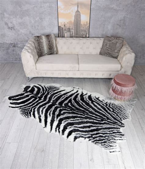 Zebra kuhhaut teppich designer bereich wohnzimmer schlafzimmer teppiche nach hause dekorative boden kunst pelz teppich. Zebrafell Webpelz Kunstfell Zebra Dekofell Faux Teppich ...