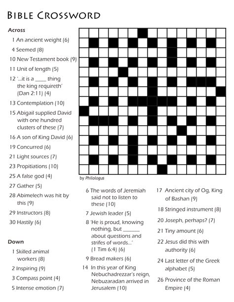10 Best Printable Christian Crossword Puzzles Pdf For Free At Printablee