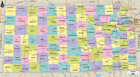 Map Of Kansas Counties And Cities Hiking In Map