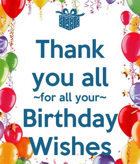 Thank You All For All Your Birthday Wishes Poster Miriam Keep