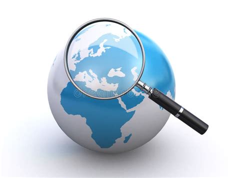 World Globe And A Magnifying Glass Stock Photo Image 25473060