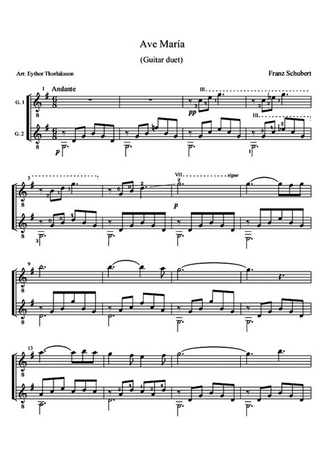 Franz Schubert Ave Maria Classical Guitar Sheet Music Easy Sheet Music