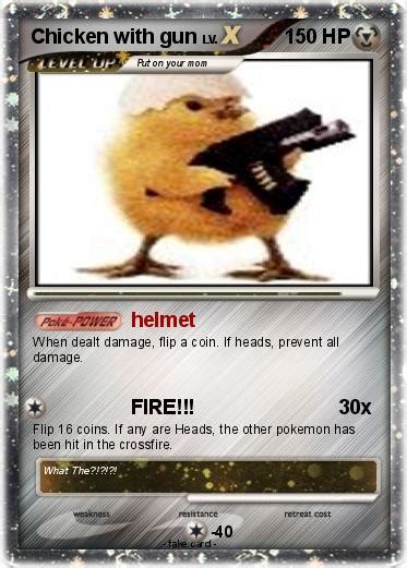 Pokémon Chicken With Gun Helmet My Pokemon Card