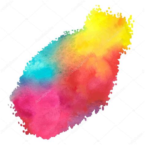 Colorful Watercolor Stain With Aquarelle Paint Blotch Stock