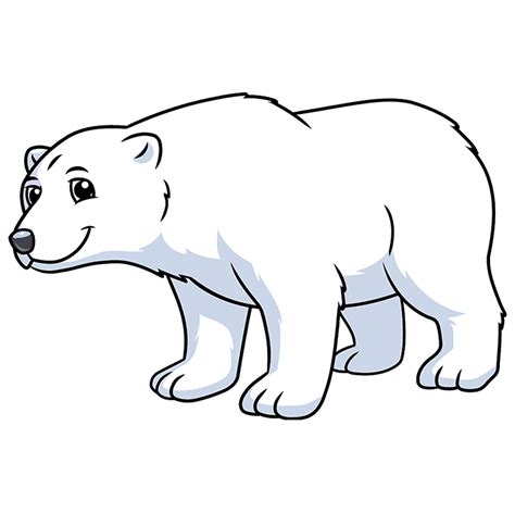 How To Draw A Cartoon Polar Bear Really Easy Drawing Tutorial