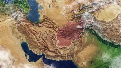 Afghanistan has been the center of many powerful empires for the past 2,000 years. Map of Afghanistan and borders, physical map Middle East, Arabian peninsula, map with reliefs ...