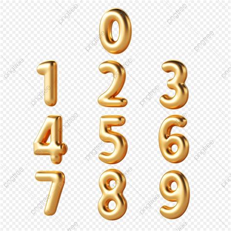 Font Number Png Picture Golden Number Font Golden Digital Metallic