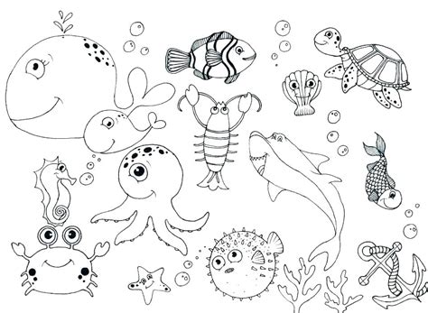 Ocean Creatures Coloring Pages At Getdrawings Free Download