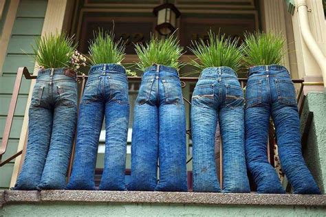 Aesthetic Idea To Create Old Jeans Planters Upcycle Garden Garden