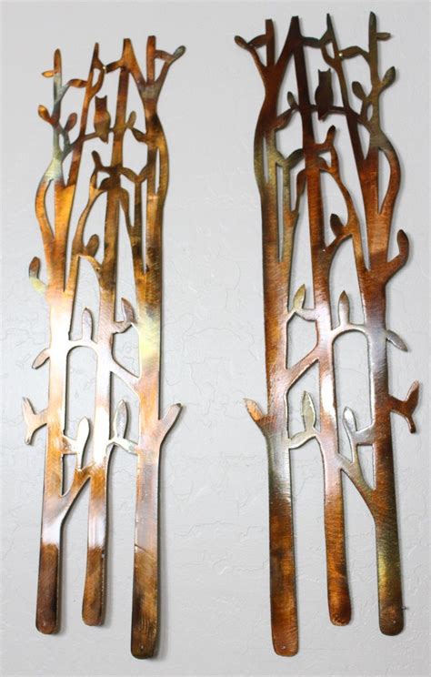 Set Of Two Birch Tree 6wide Panels Metal Wall Art By Hgmw Wall