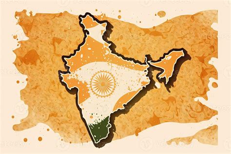 Beautiful Light Orange Indian Akhand Bharat Map 22249574 Stock Photo At
