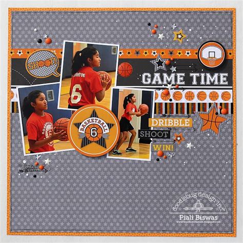 A Scrapbook Page Featuring Basketball Players And Sports Related Items