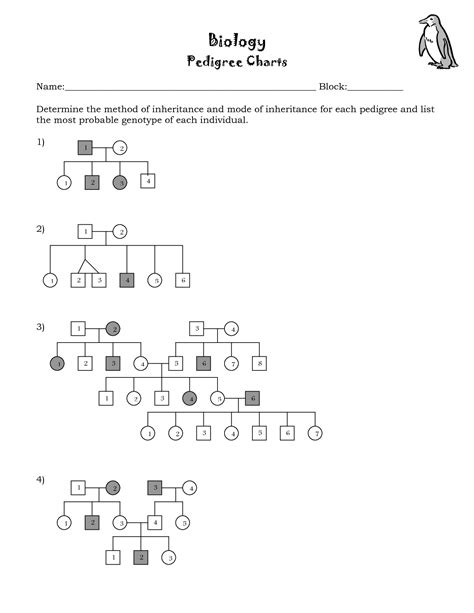 Pedigree Chart Worksheets With Answer Key
