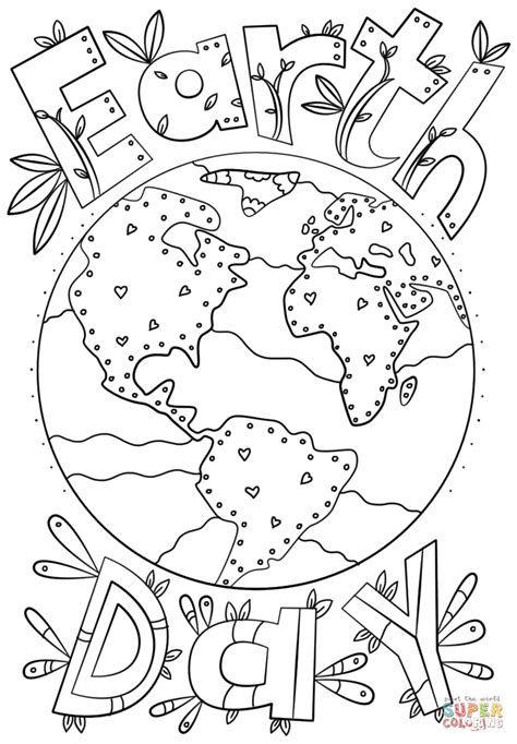 Earth Day Doodle Coloring Page Free Printable Coloring Pages Earth