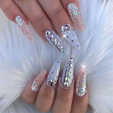 extra blingy acrylic nails fancy nails bling nails rhinestone nails love nails how to do