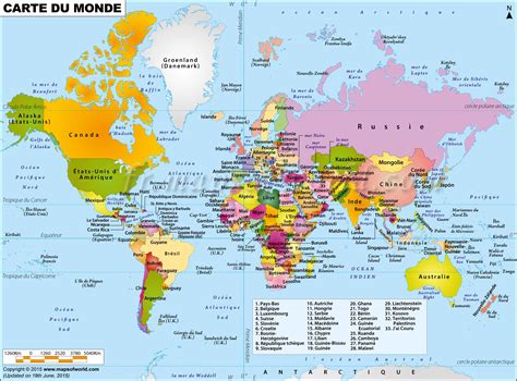 Carte Du Monde Avec Les Continents Voyages Cartes