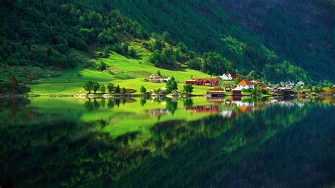 Reflection, nature, sky, water, tree, mountain, wilderness. Nature Forest Green Summer Home Village Lake 1920x1080 Desktop Wallpapers 4k High Definition ...