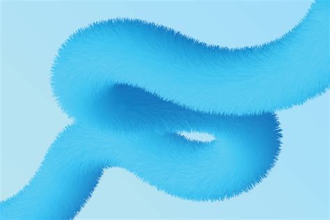 Blue Soft Hairy Liquid Gradient Twisted Shape Background Curl Liquid
