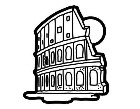 El coliseo se ha convertido en el icono romano. Dibujo de Coliseo de Roma para Colorear - Dibujos.net