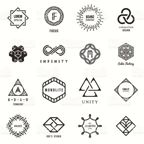 set of badges and labels elements royalty free stock vector art geometric shapes art geometric