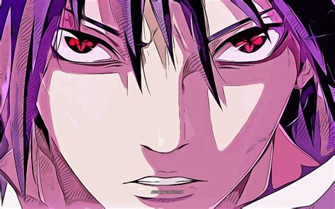 Download Wallpapers Sasuke Uchiha 4k Vector Art Naruto Manga