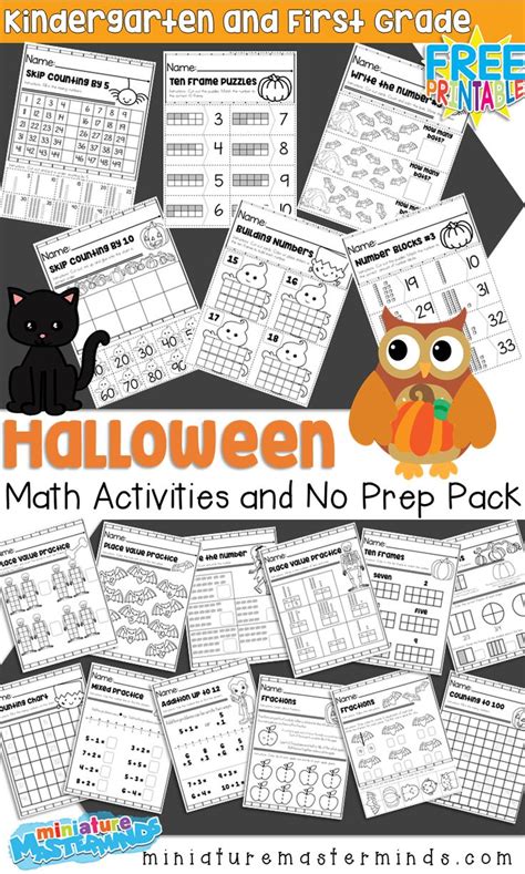 Halloween Themed Kindergarten And First Grade Math Activities And No