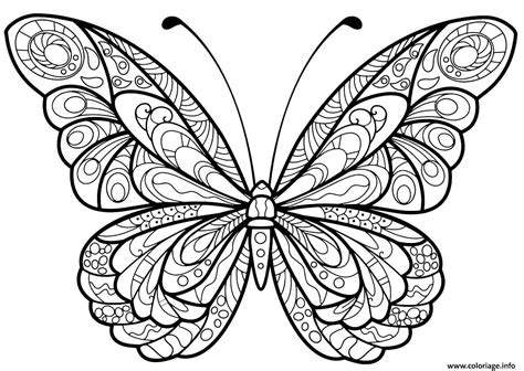 Coloriage Papillon Jolis Motifs 5 Dessin Adulte Papillon à Imprimer