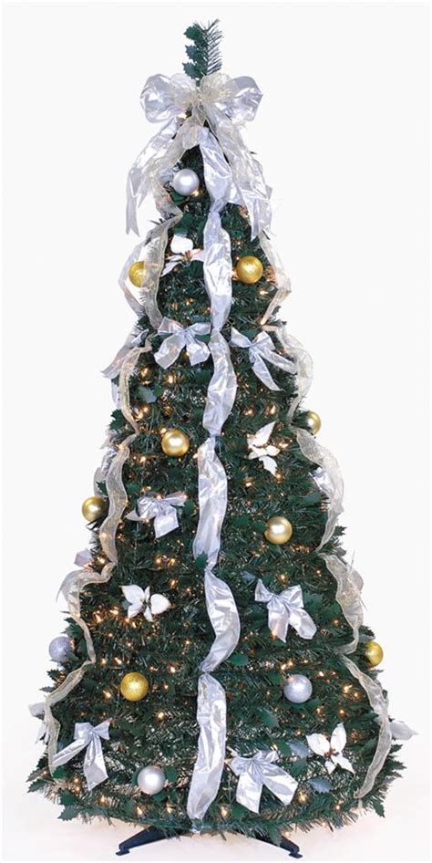 6 Ft Pull Up Decorated And Pre Lit Collapsible Pop Up Christmas Tree 350