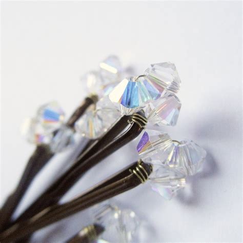 Diamond Swarovski Crystal Hair Pins Wedding Bobby Pins Set Of Etsy