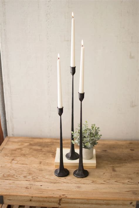 Modern Candle Holder ~ Hand Painted Candleholder With Deep Black Shine