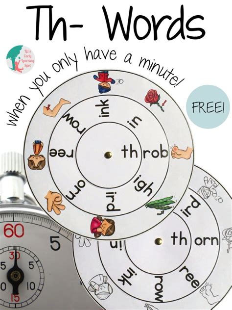 Digraphs: Th- Words When You Only Have a Minute - Liz's Early Learning Spot