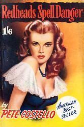 Pete Costello Redheads Spell Danger Ca 1952 Pulp Fiction