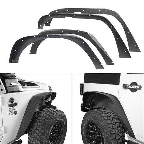 Buy Hooke Road For Jeep Jk Flat Fender Flares Front And Rear Steel Wheel Flares Liner For 2007