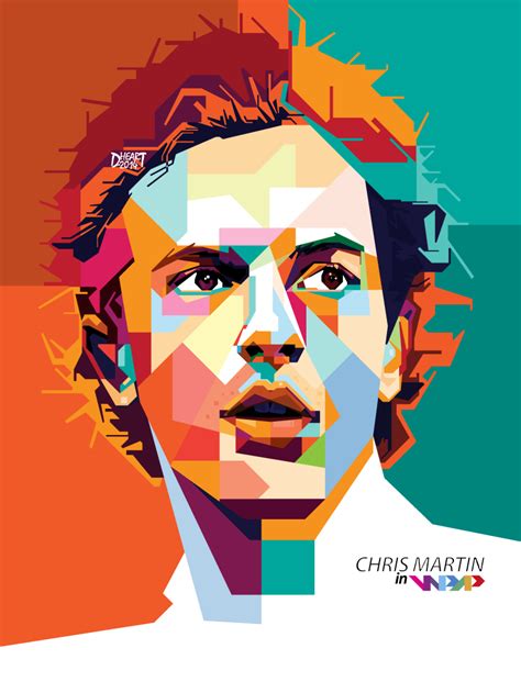 Chris Martin In WPAP By Dhe Art On DeviantArt Geometric Portrait Geometric Face Pop Art